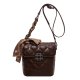 Lingge Bucket Bag Female Retro Texture Shoulder Bag Western